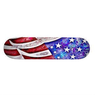 AMERIKANSKA FLAGGANSkateboard Old School Skateboard Bräda 21,6 Cm