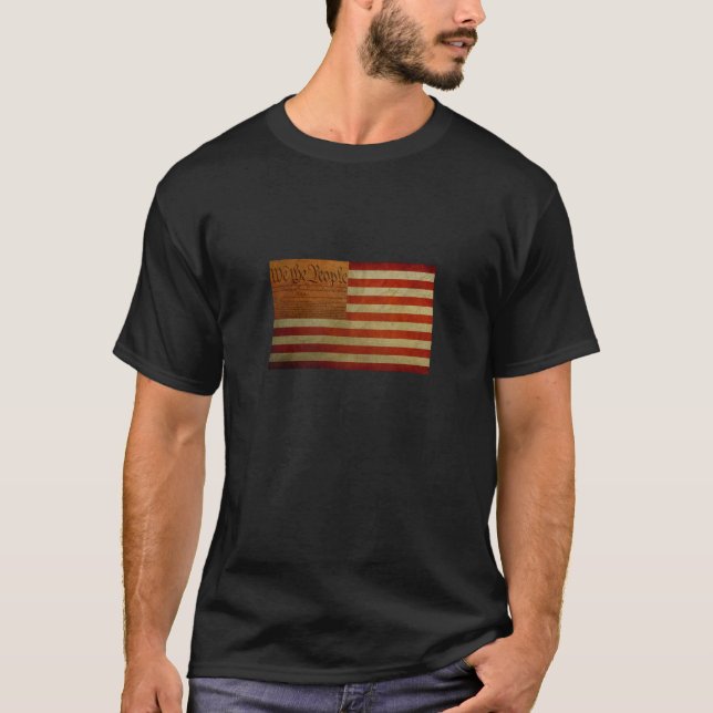 Amerikanska flagganskjorta t-shirt (Framsida)