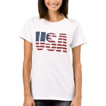 Amerikanska flagganskjortakvinna USA patriotiska