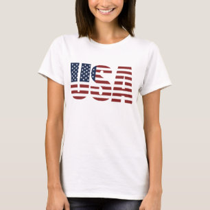 Amerikanska flagganskjortakvinna USA patriotiska Tröja