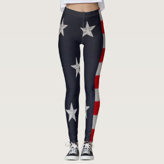 Amerikanska flagganstars och stripesdamasker leggings