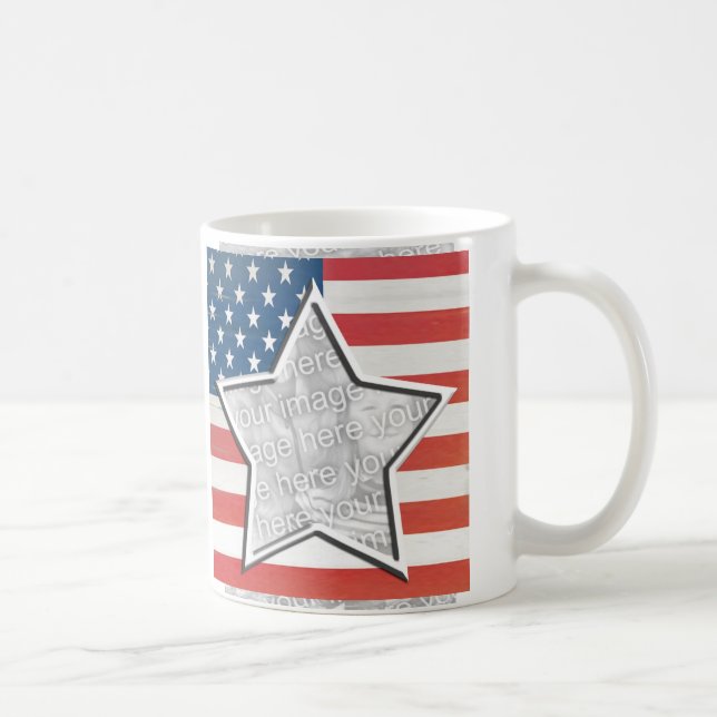 Amerikanska flagganstjärnamall kaffemugg (Höger)