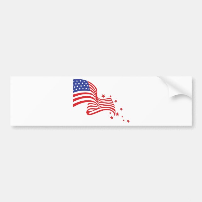 Amerikanska flagganstjärnor bildekal (Framsidan)