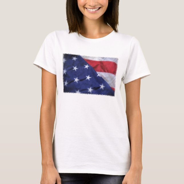 Amerikanska flagganT-tröja Tee Shirt (Framsida)