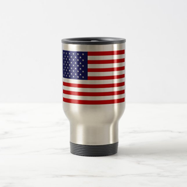 Amerikanska flaggantravel mug resemugg (Center)