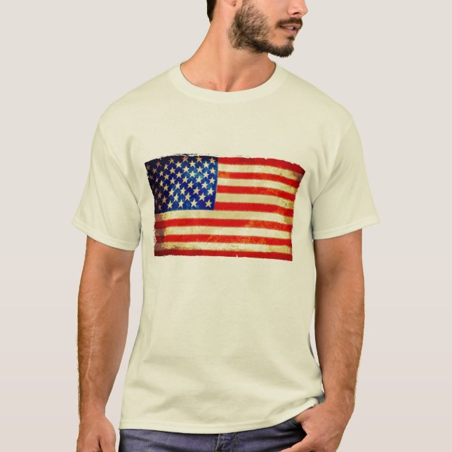 Amerikanska flaggantshirtmanar tröja (Framsida)