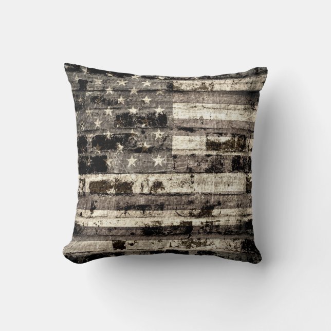 Amerikanska flagganvintage kudde (Framsida)