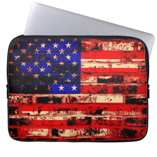 Amerikanska flagganvintage laptop fodral