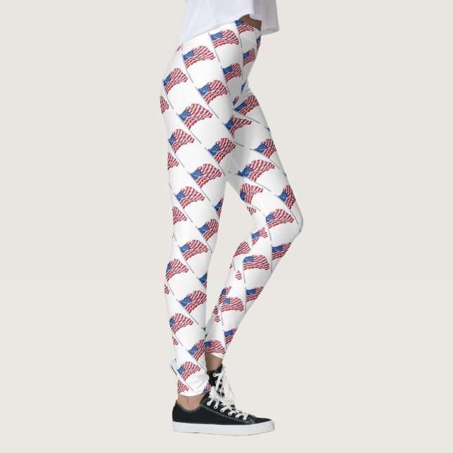 Amerikanska Flaggor Leggings (Höger)
