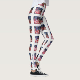 Amerikanska Flaggor, Namn, Vita Leggings