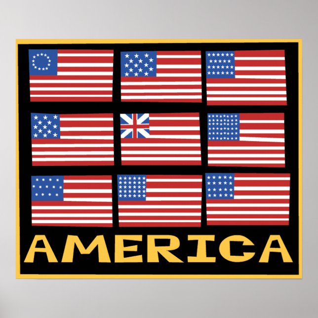 Amerikanska Flaggor poster (Framsidan)