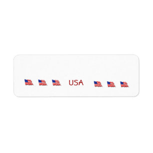 Amerikanska Flaggor Returadress Etikett