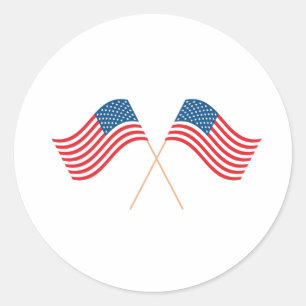 Amerikanska Flaggor Runt Klistermärke