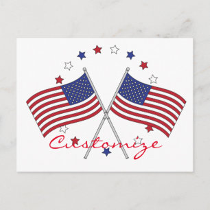 Amerikanska flaggor Thunder_Cove Patriotisk 4 juli Vykort