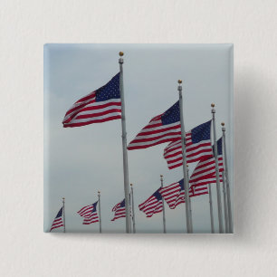 Amerikanska Flaggor vid Washington Monument Knapp