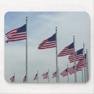 Amerikanska Flaggor vid Washington Monument Musmatta