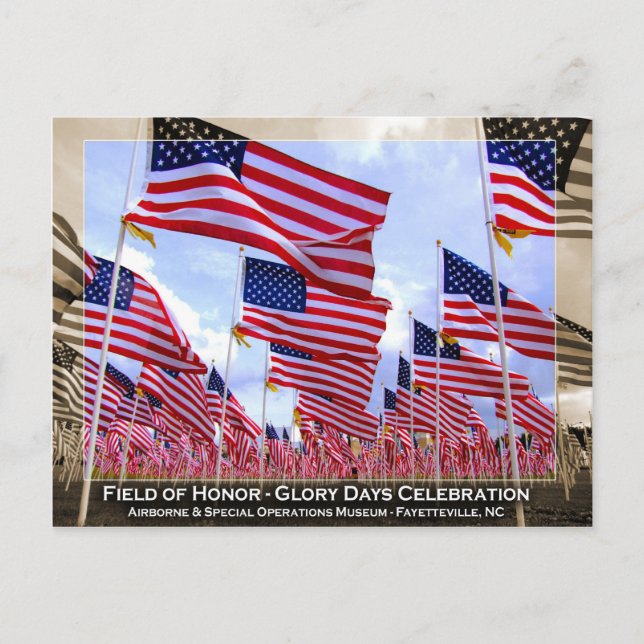 Amerikanska Flaggor Vykort (Framsida)