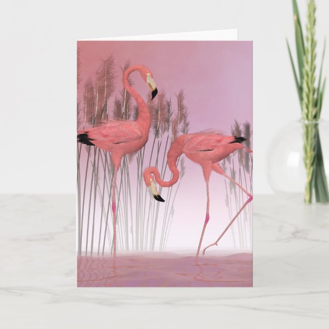 Amerikanska Flamingo-matchade tackkort (Framsida)