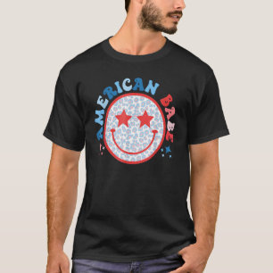 Amerikanska flickor Babe Leopard Smile Ansikte 4 j T Shirt