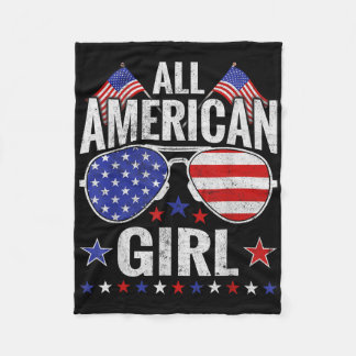 Amerikanska flickorna Sungles-familjen Patriotic 4 Fleecefilt