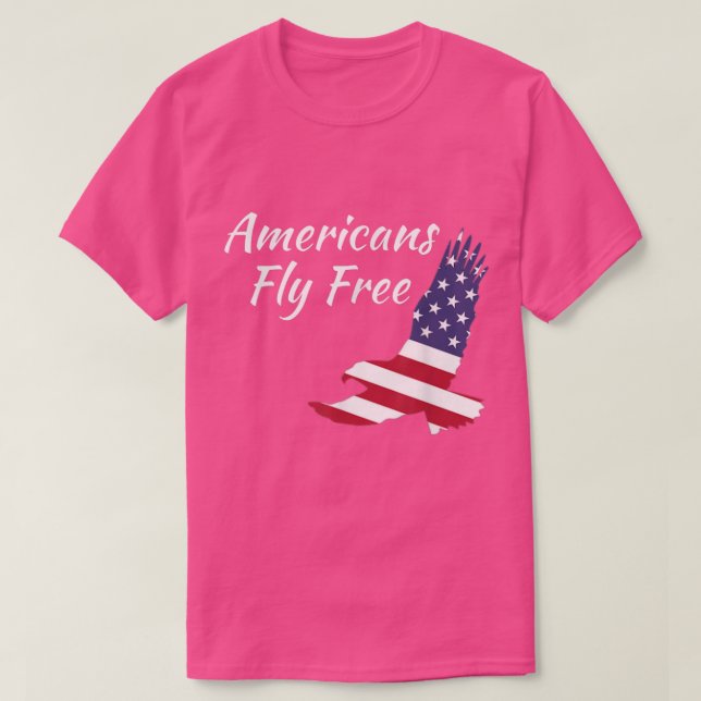 Amerikanska Fly Free Eagle Örn Freedom Tee  (Design framsida)