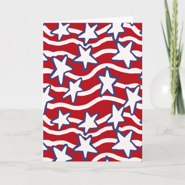 Amerikanska flytande Stars och stripes Kort (Framsida)