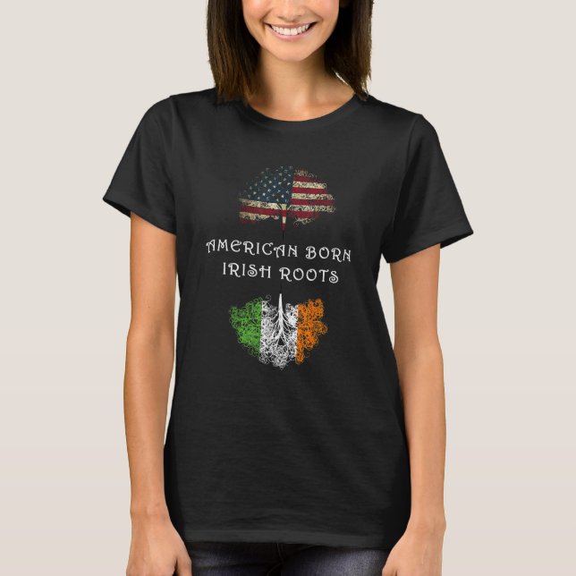 Amerikanska födda irländska rötter t shirt (Framsida)