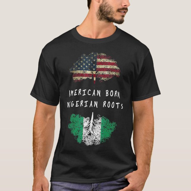 Amerikanska födda nigerianska rötter t shirt (Framsida)