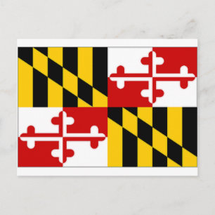 Amerikanska Förenta Staterna Maryland Flagga Vykort