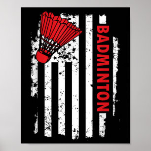 Amerikanska Förenta Staterna Usa Flagga Badminton Poster