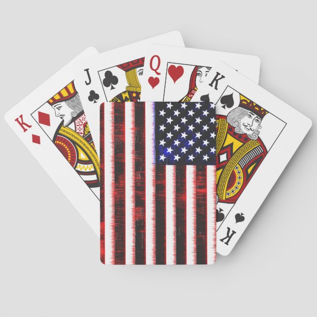 Amerikanska Förenta Staterna - USA flagga, hackat  Casinokort (Baksidan)