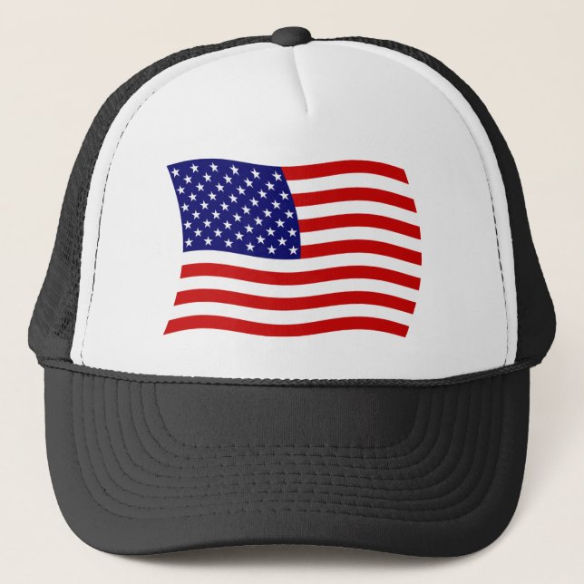 Amerikanska Förenta Staternas Flagg Hatt Truckerkeps (Framsida)