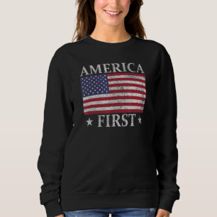 Amerikanska först amerikanska Flagga Patriot Stars T Shirt