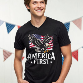 Amerikanska först patriotiska Örn den 4 juli T Shirt