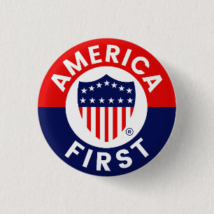 Amerikanska första utskottet Kampanj Badge Knapp