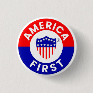 Amerikanska första utskottet Kampanj Badge Knapp