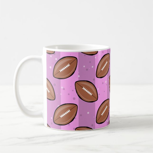 Amerikanska fotbollen Bollar - Mönster på Rosa Kaffemugg (Vänster)