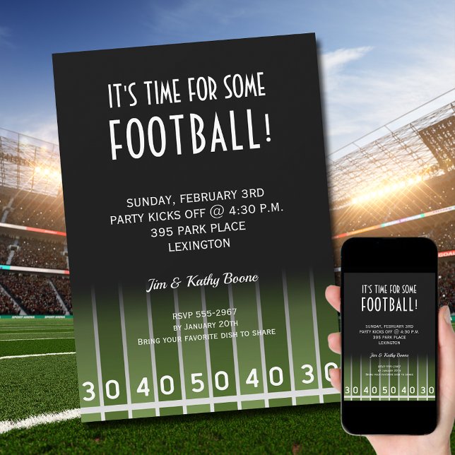 Amerikanska fotbollen Party Inbjudningar (Order INSTANT DOWNLOAD to send digitally or PRINTED cards to mail or both!
)