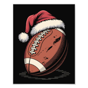 Amerikanska fotbollen Santa Hat Sports jul Julafto Fototryck