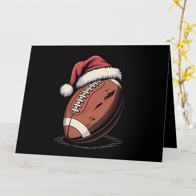 Amerikanska fotbollen Santa Hat Sports jul Julafto Kort (Gul blomma)