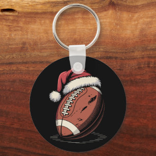 Amerikanska fotbollen Santa Hat Sports jul Julafto Nyckelring