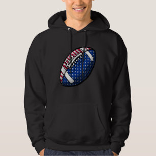 Amerikanska fotbollen US Flagga Patriotic 4:e juli Hoodie