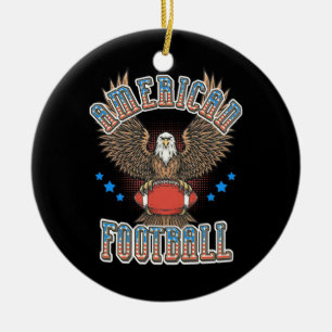 Amerikanska fotbollen USA flagga Julgransprydnad Keramik
