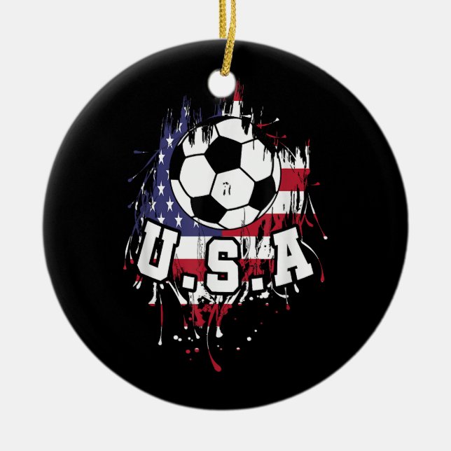 Amerikanska fotbollen USA Julgransprydnad Keramik (Framsidan)