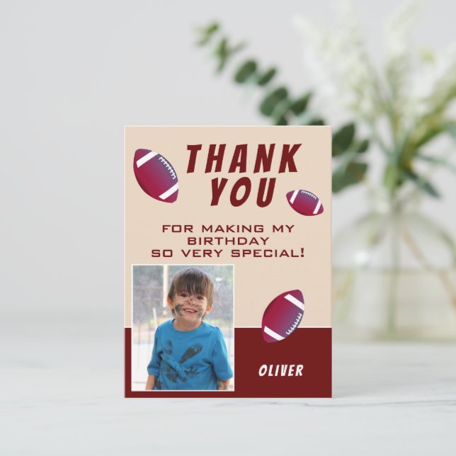 Amerikanska fotbollens Boll födelsedag Foto Tack Vykort (Stående Fram)