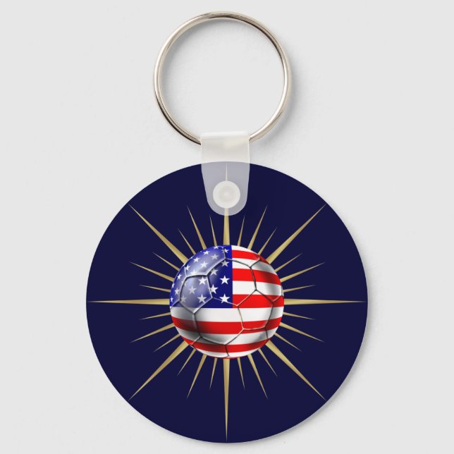 Amerikanska fotbollsfanatiker futbol US flagga bol Nyckelring (Framsida)