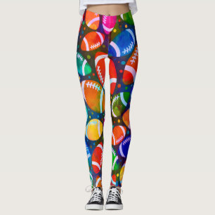 Amerikanska fotbollsfärgade mönster leggings