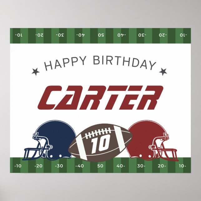 Amerikanska fotbollsflottan Röda Grattis på födels Poster (Framsidan)