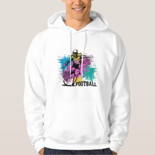 Amerikanska fotbollsgrungy Färg Stänk Hoodie