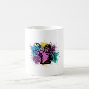 Amerikanska fotbollsgrungy Färg Stänk Kaffemugg